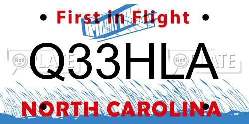 Q33HLA North Carolina License Plate