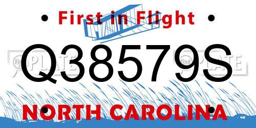 Q38579S North Carolina License Plate