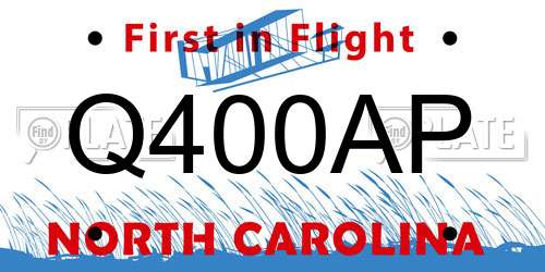 Q400AP North Carolina License Plate
