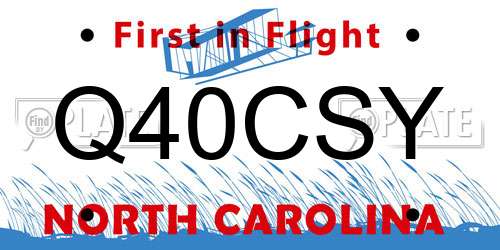 Q40CSY North Carolina License Plate