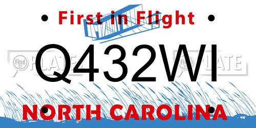 Q432WI North Carolina License Plate