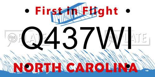 Q437WI North Carolina License Plate