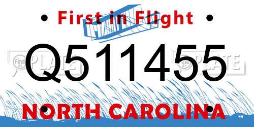 Q511455 North Carolina License Plate