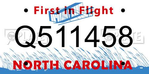 Q511458 North Carolina License Plate