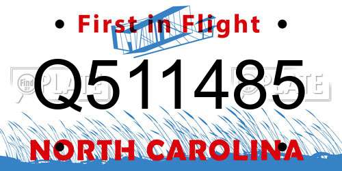 Q511485 North Carolina License Plate