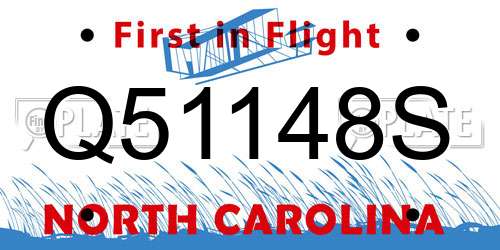 Q51148S North Carolina License Plate