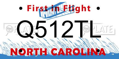 Q512TL North Carolina License Plate