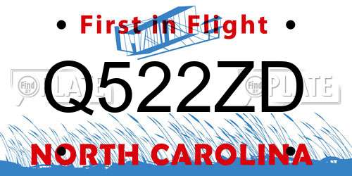 Q522ZD North Carolina License Plate