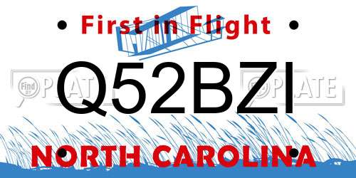 Q52BZI North Carolina License Plate