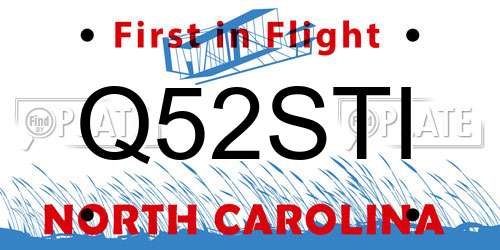 Q52STI North Carolina License Plate