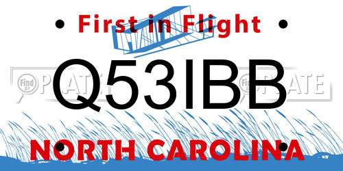 Q53IBB North Carolina License Plate