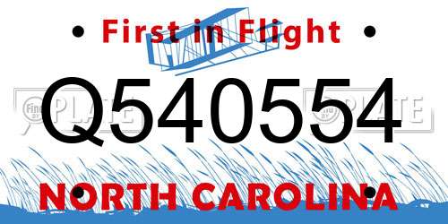 Q540554 North Carolina License Plate