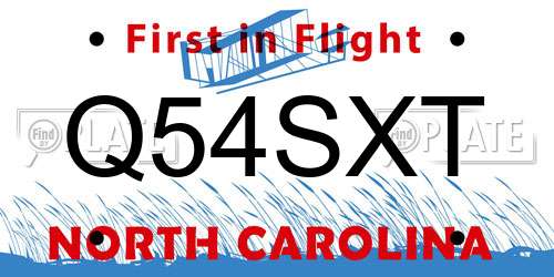 Q54SXT North Carolina License Plate