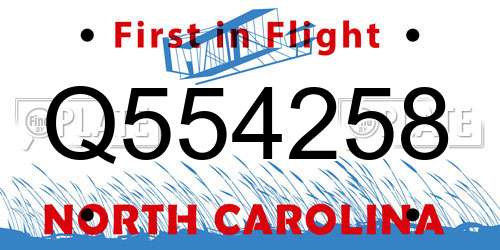 Q554258 North Carolina License Plate