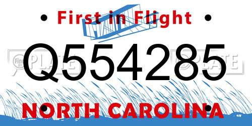 Q554285 North Carolina License Plate