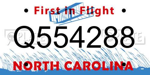 Q554288 North Carolina License Plate