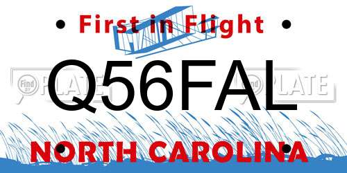 Q56FAL North Carolina License Plate