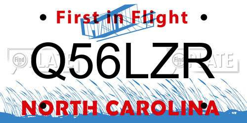 Q56LZR North Carolina License Plate