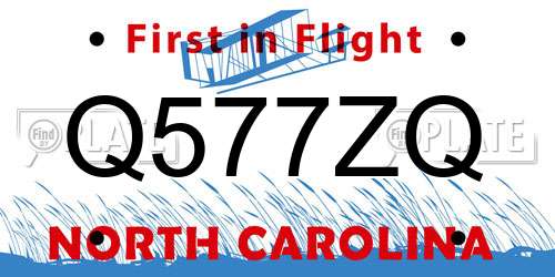 Q577ZQ North Carolina License Plate