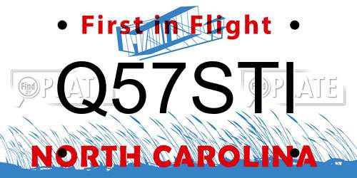 Q57STI North Carolina License Plate