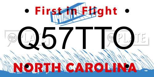 Q57TTO North Carolina License Plate
