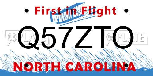 Q57ZTO North Carolina License Plate