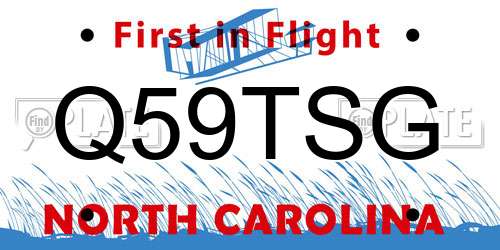 Q59TSG North Carolina License Plate