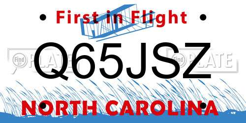 Q65JSZ North Carolina License Plate