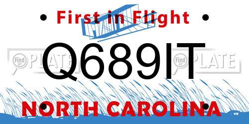 Q689IT North Carolina License Plate