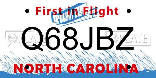 Q68JBZ North Carolina License Plate
