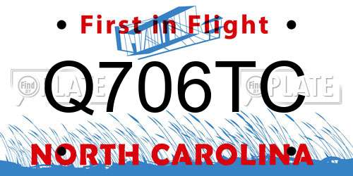 Q706TC North Carolina License Plate