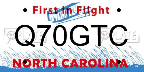Q70GTC North Carolina License Plate