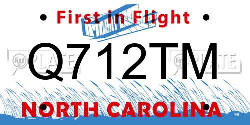 Q712TM North Carolina License Plate