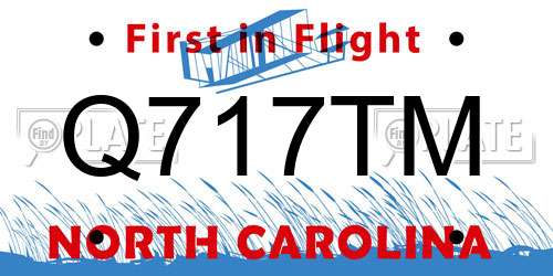 Q717TM North Carolina License Plate