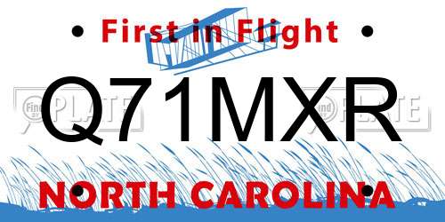 Q71MXR North Carolina License Plate
