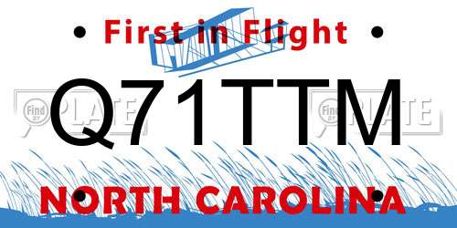 Q71TTM North Carolina License Plate