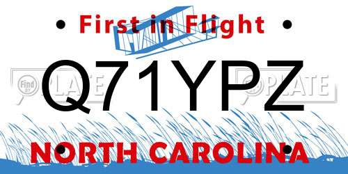 Q71YPZ North Carolina License Plate
