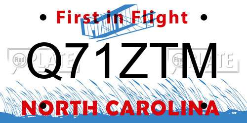 Q71ZTM North Carolina License Plate