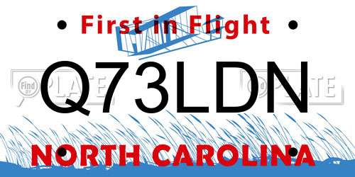 Q73LDN North Carolina License Plate