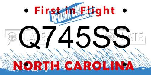 Q745SS North Carolina License Plate