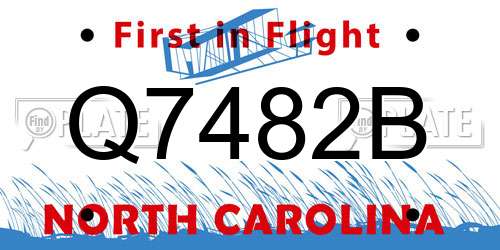 Q7482B North Carolina License Plate