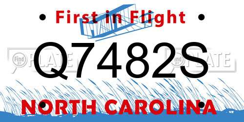 Q7482S North Carolina License Plate