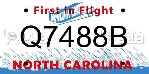 Q7488B North Carolina License Plate