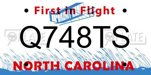 Q748TS North Carolina License Plate