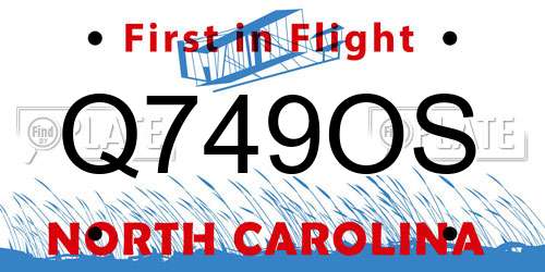 Q749OS North Carolina License Plate