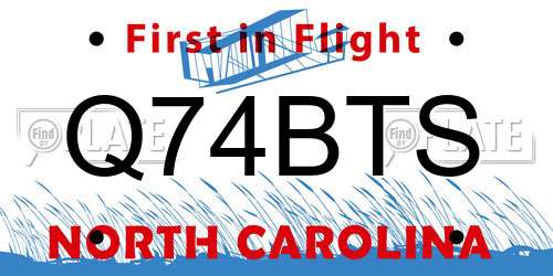 Q74BTS North Carolina License Plate