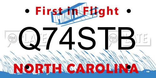 Q74STB North Carolina License Plate