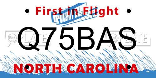 Q75BAS North Carolina License Plate