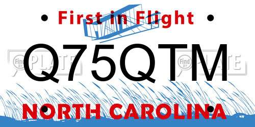 Q75QTM North Carolina License Plate