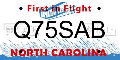 Q75SAB North Carolina License Plate
